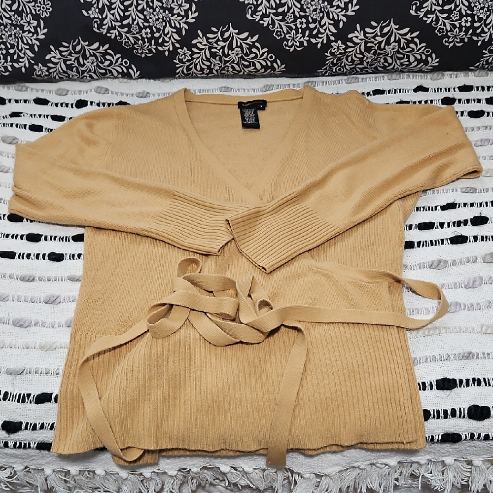 BCBG Women's Tan WRAP AROUND  Sweater